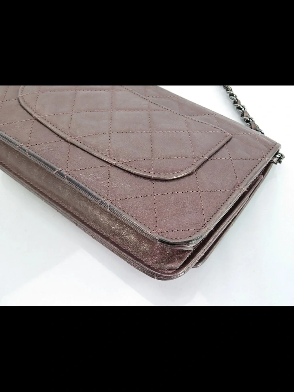 CHANEL Quilted Metallic Rose Pink Chain Crossbody Bag